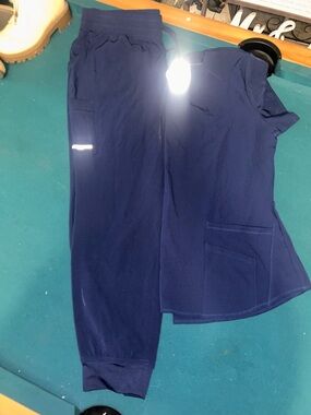 Skechers Navy Blue Medical Top with Contrast Trim